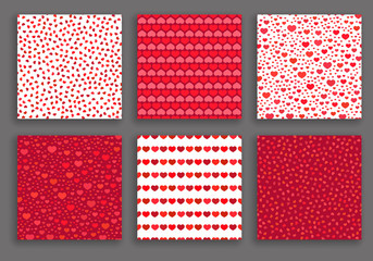 Valentine Day Hearts Patterns Set