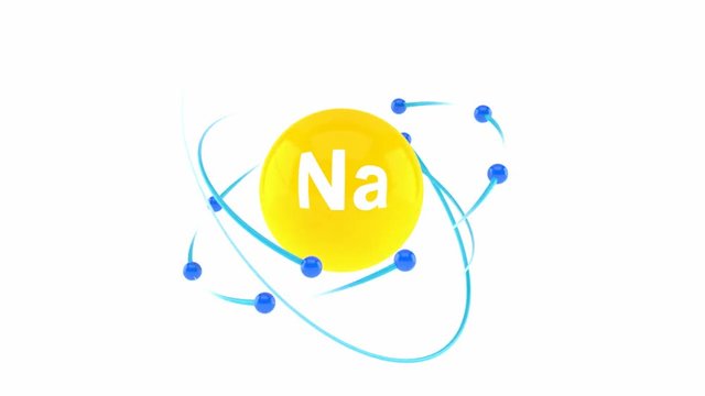 Sodium atom isolated on white background