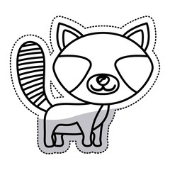 Raccoon cartoon icon. Animal cute adorable creature and friendly theme. Isolated design. Vector illustration