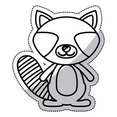 Raccoon cartoon icon. Animal cute adorable creature and friendly theme. Isolated design. Vector illustration