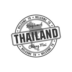 stamp with Thailand map vector