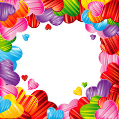 Fototapeta na wymiar Valentine's day background with striped pattern hearts ,
