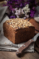Whole Grain rye bread with seeds.