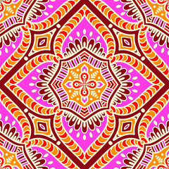 Ethnic floral seamless pattern
