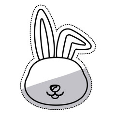 Rabbit cartoon icon. Animal cute adorable creature and friendly theme. Isolated design. Vector illustration