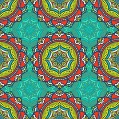 Ethnic floral seamless pattern