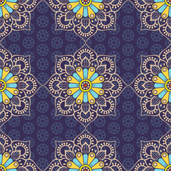 Ethnic floral seamless pattern