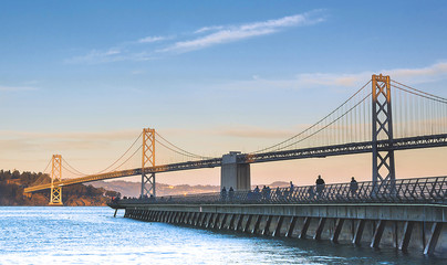 Obraz premium Bay Bridge at Sunset