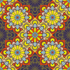 Ethnic floral seamless pattern
