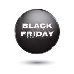 Black Friday sale black tag, round banner, advertising, button