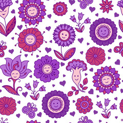 Seamless color flower pattern . Ornamental pattern for the decoration of fabrics , cards , backgrounds .