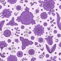 Seamless color flower pattern . Ornamental pattern for the decoration of fabrics , cards , backgrounds .