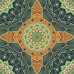 Ethnic floral seamless pattern