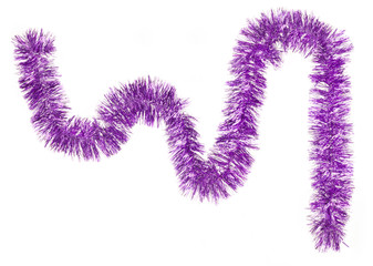 Christmas garland. Purple color. Isolated on white background