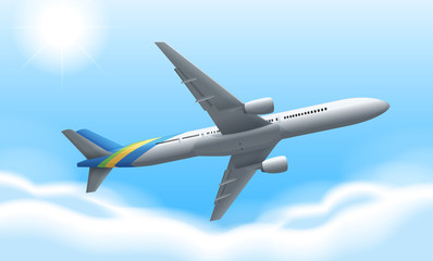 Airplane flying in the sky