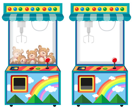 Arcade game machine with dolls
