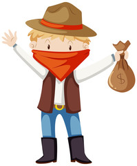 Kid in robber costume