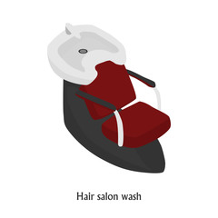 sink for washing the hair in a beauty salon. Vector isometric il