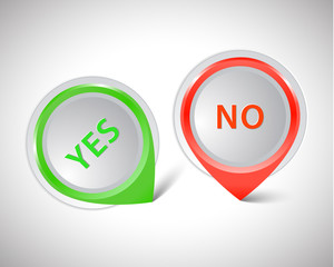 Vector pointer green Yes red No