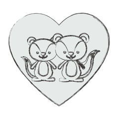 Squirrel cartoon in love icon. Animal cute adorable creature and friendly theme. Isolated design. Vector illustration