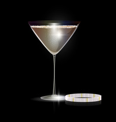 glass of champagne and braselet