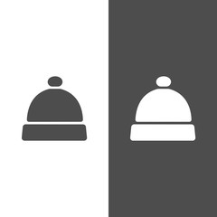 Wool hat icon on a black and white background
