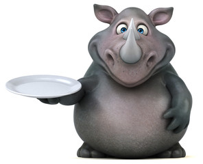 Fun rhinoceros - 3D Illustration