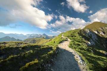 Trial to the peak in Carpathian Mountains