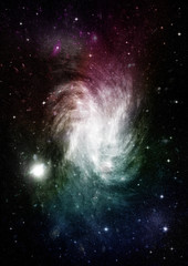 Naklejka premium Stars, dust and gas nebula in a far galaxy