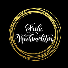 German Merry Christmas Frohe Weihnachten good trendy greeting card