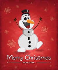 Christmas Snowman - obrazy, fototapety, plakaty