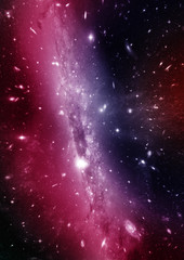 Stars, dust and gas nebula in a far galaxy