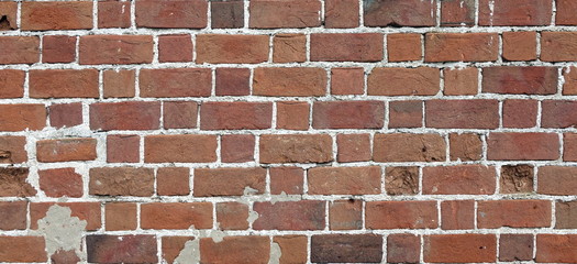 Obraz premium Wide Red Brown Vintage Brick Shabby Wall Structure Background T