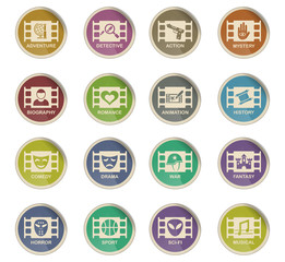 cinema genre icon set