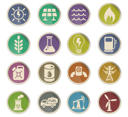 fuel and power icon set