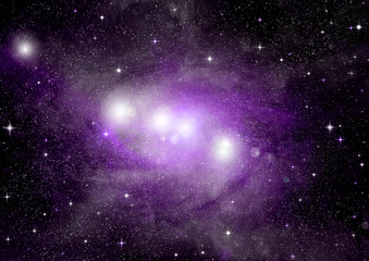 Stars, dust and gas nebula in a far galaxy