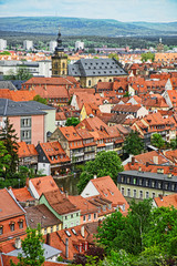 Bamberg city center in Bavaria in Germany