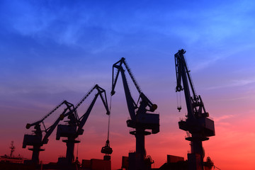 Port gantry crane is working