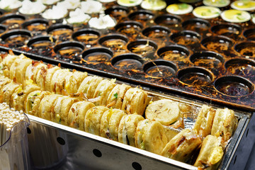 Buns with prawns at Myeongdong open street market Seoul