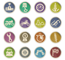 Fototapeta premium moto racing icon set