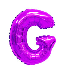 letter g from a balloon purple, violet