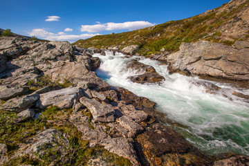 Fototapeta na wymiar landscape Norway mountains Dovrefjell river