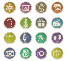 new year icon set