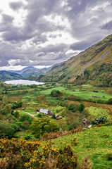 Obraz premium Chain of mountains in National Park Snowdonia