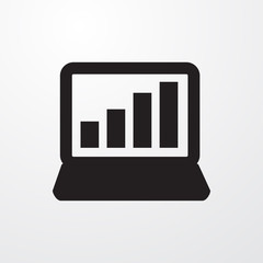 graph on display icon illustration