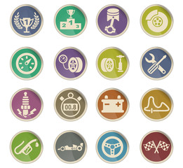 racing icon set