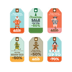 Christmas sale labels Shopping Tag 