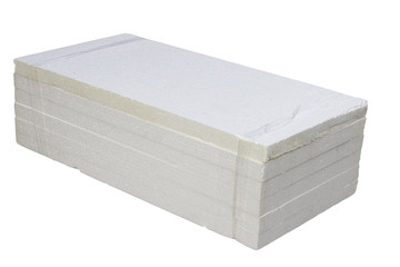Styrofoam sheet on a white background