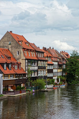 Fototapeta na wymiar Fishermen houses Regnitz River in Little Venice Bamberg