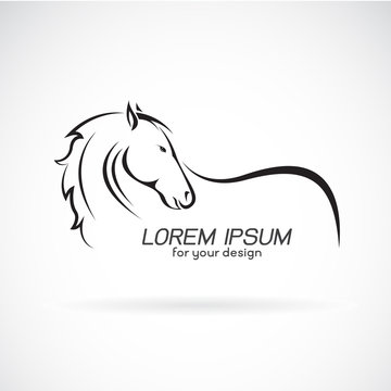 Vector image of a horse head design on white background, Horse L